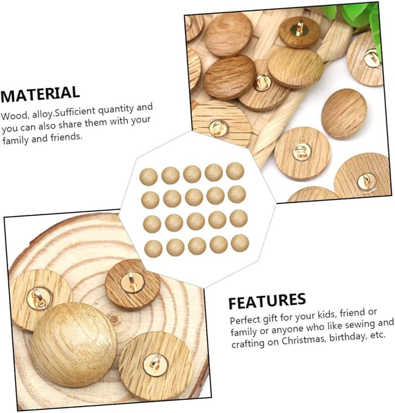 Wood Coat Buttons 50pcs Lightweight Sewing Buttons for Coats Cardigans DIY Decoration Replacement Craft - Image 3